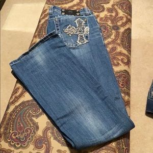 Miss Me distressed Jeans with winged cross